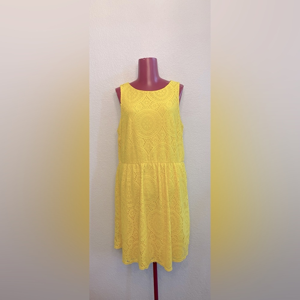 Tacera Yellow Sleeveless Sundress Mini